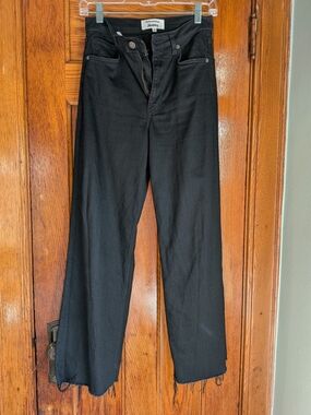 Reformation Emma High Rise Black Wide Leg Jeans